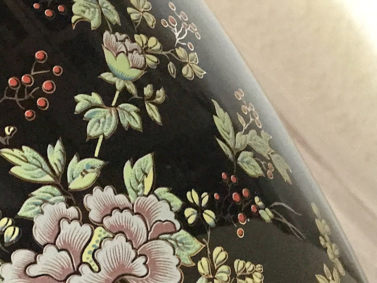Vintage GROß 1 Porzellan Prunkvase Deckelvase Vase Italien MCM schwarz bunt