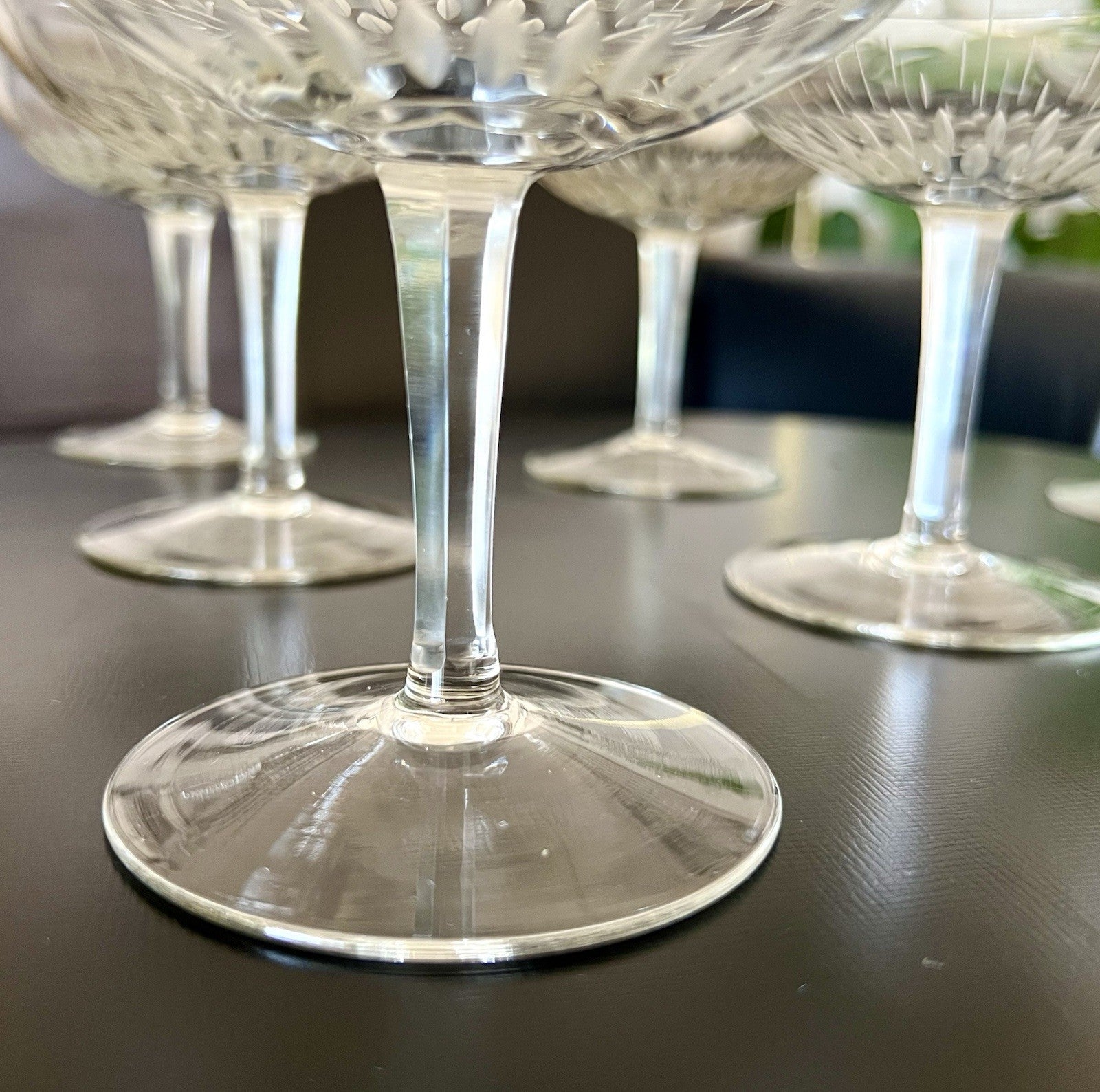Vintage 60er  4 Champagnerschalen Sektschalen Kristallglas