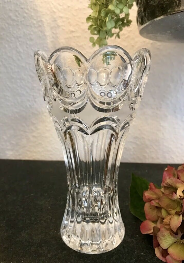 Edel alt Pokalvase Vase Kristallvase Bleikristall Glasvase