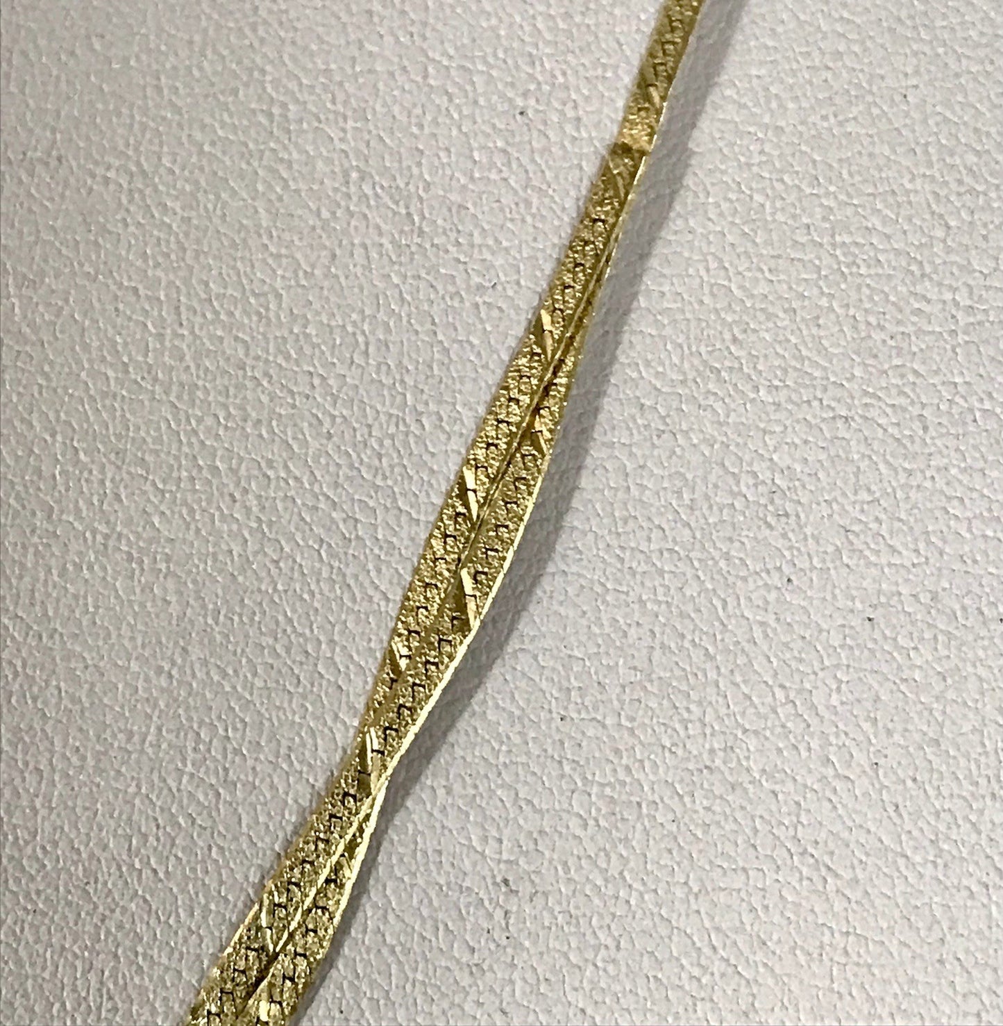 Alt Edel Vintage 925 Silber vergoldet Collier Halskette V-Form Schlangenmuster