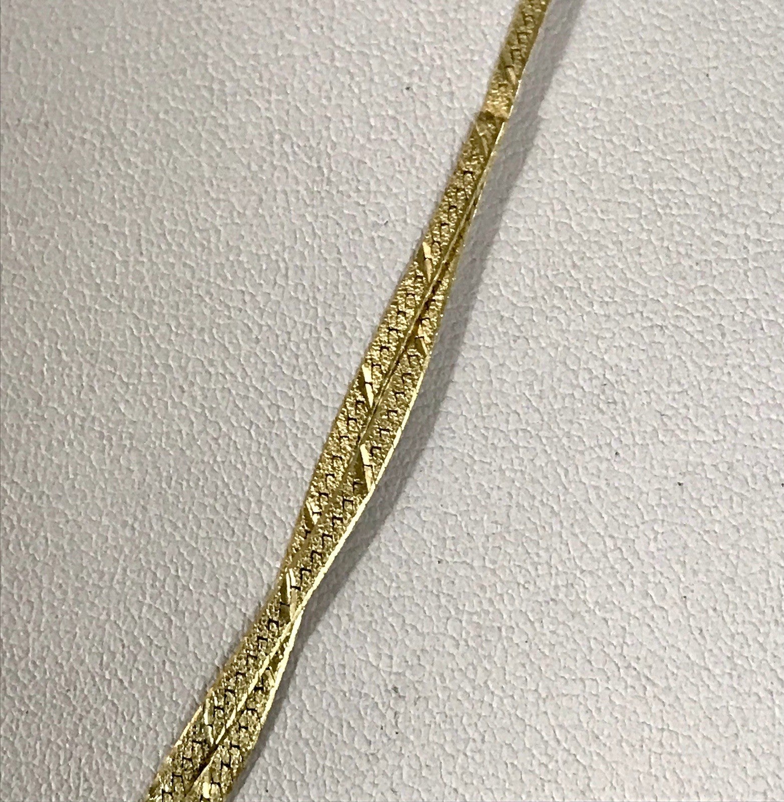 Alt Edel Vintage 925 Silber vergoldet Collier Halskette V-Form Schlangenmuster