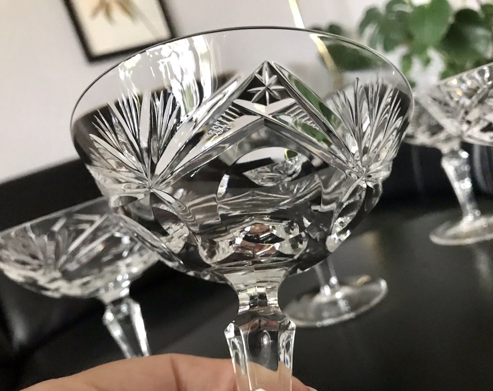 Vintage 6 Champagnerschalen Sektschalen Kristallglas Bleikristall Nachtmann