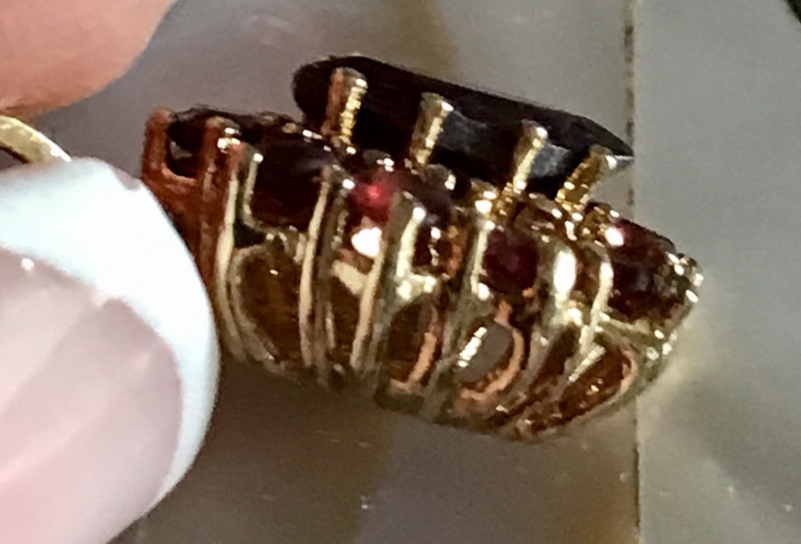 Vintage Edel Anhänger Kettenanhänger Silber vergoldet 835 SUPER Granatsteine
