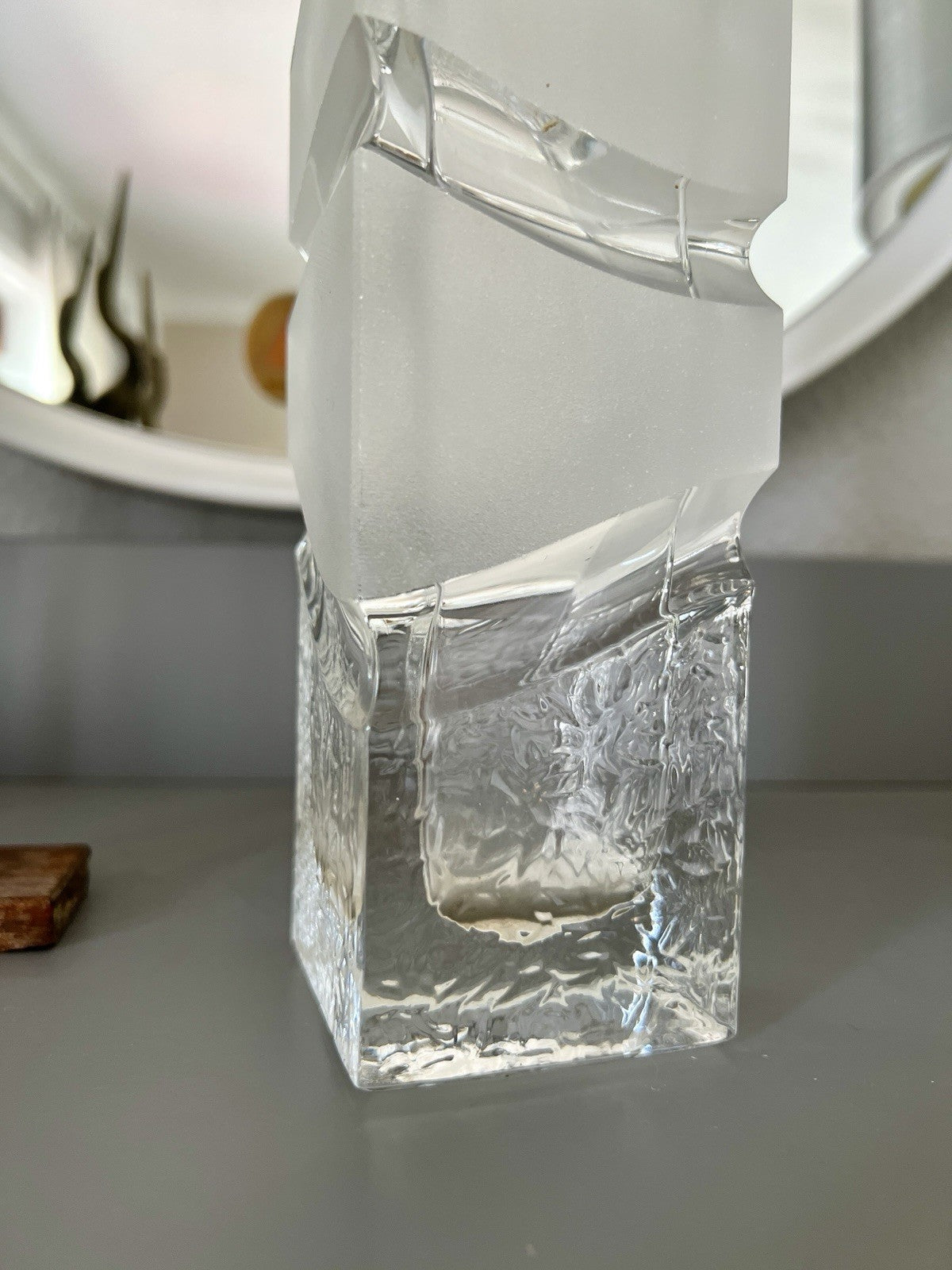 Vintage Peill&Putzler 60er 70er Glas Vase Blockvase Glasvase Polar schwer
