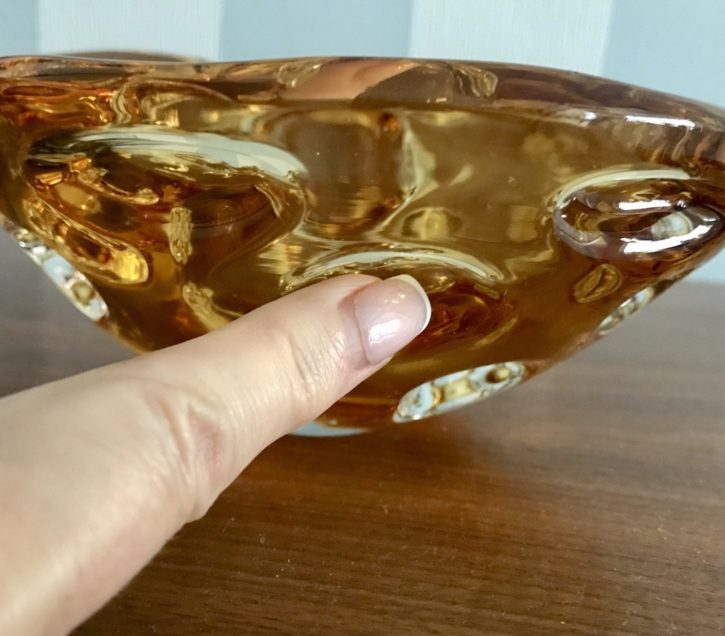 Murano 60er 70er Jahre Nieren Aschenbecher Schale Glas gelb Dubben So Schön!