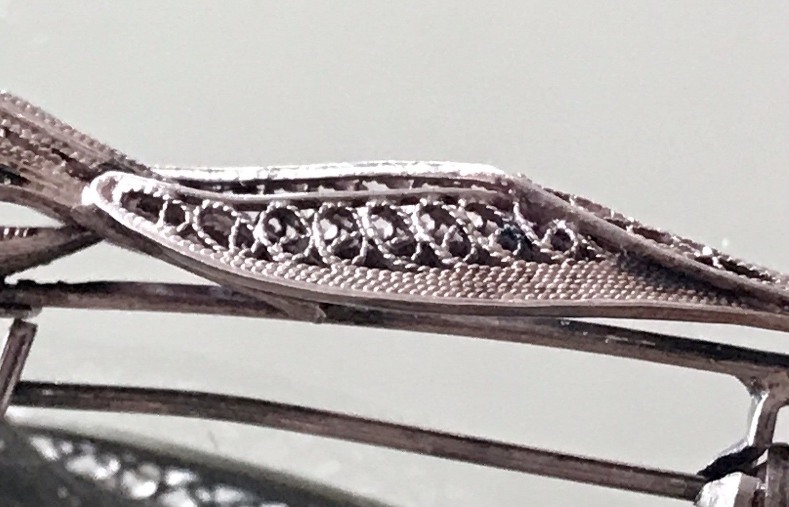 Antik filigran Blüte Blume 2in1 Anhänger Kettenanhänger Brosche Silber