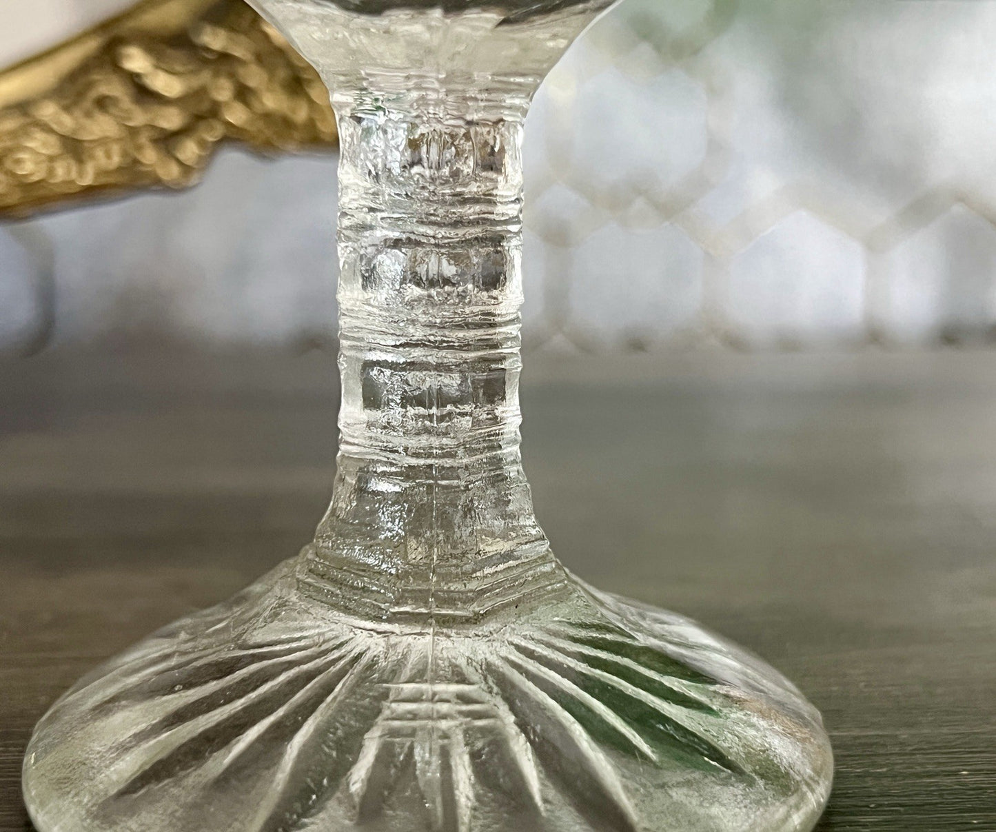 Antik Jugendstil Art Déco Pressglas Glas Fußschale Schale Zuckerschale