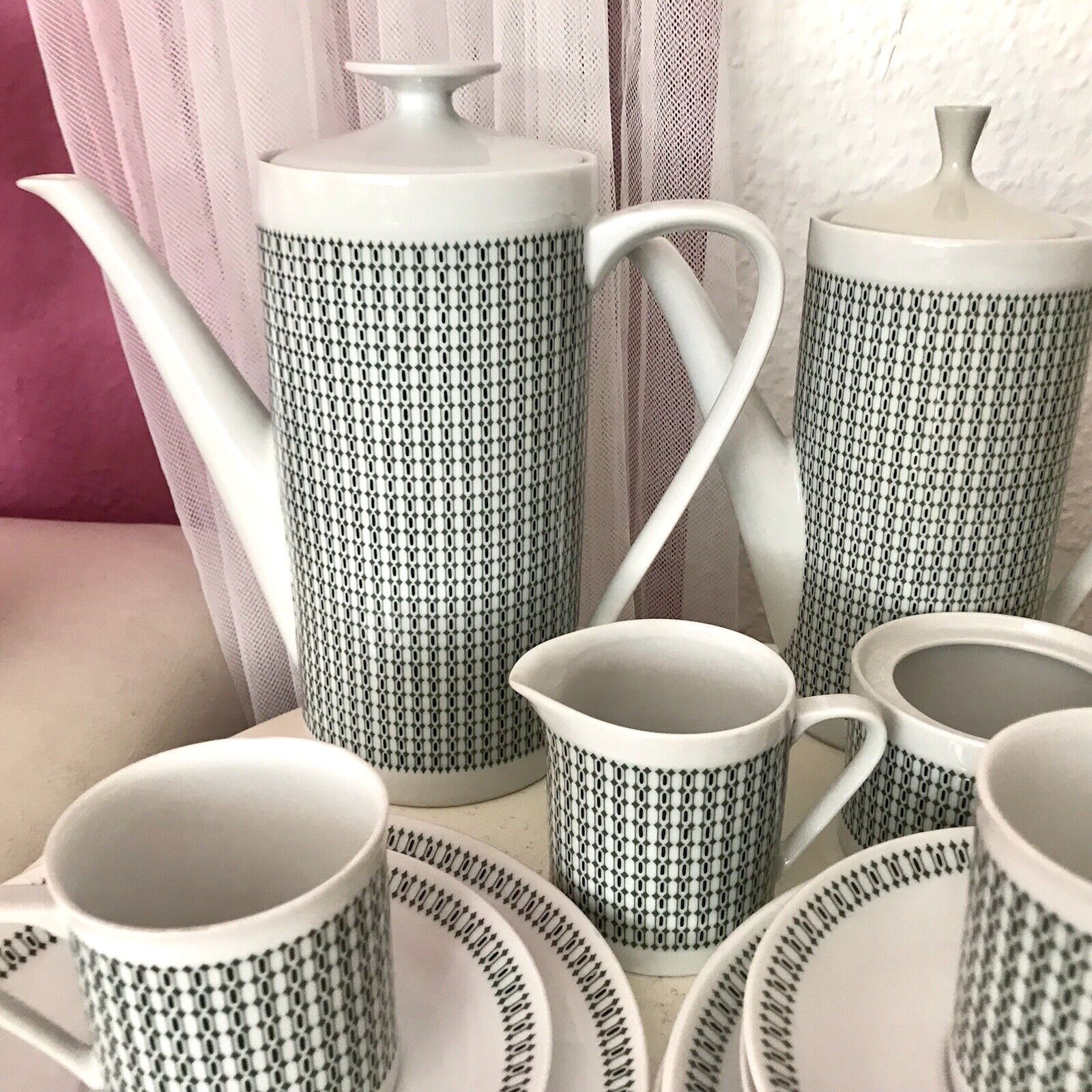 Vintage 60er Porzellan Eschenbach Kaffeeservice Tète a Tète 2 Personen