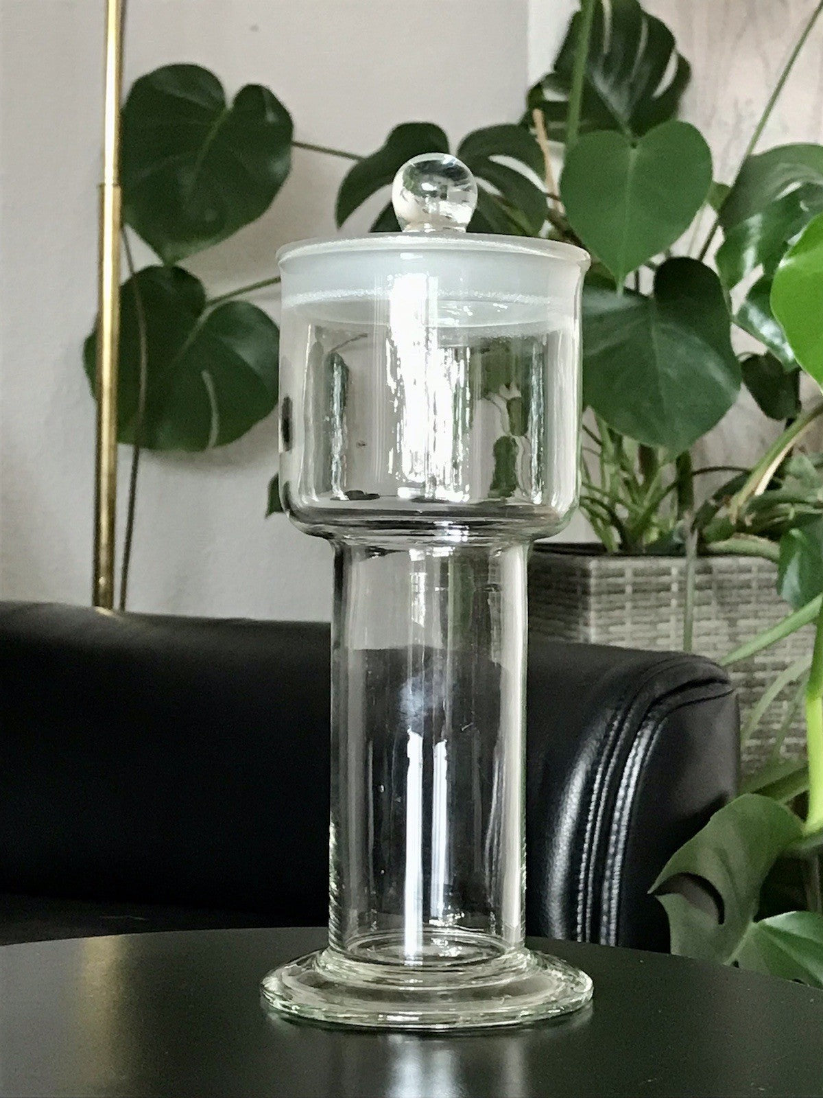 Antik seltene Art Déco Glasdose Deckeldose Dose Gefäß Glas