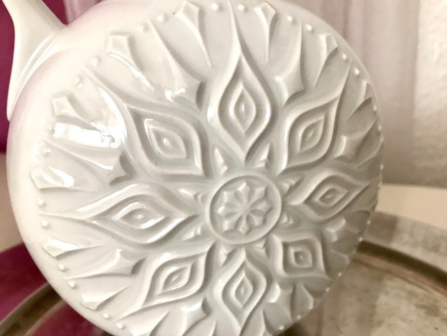 Vintage 60er Porzellan Vase OpArt Seltmann Vohenstrauß Porzellan Bavaria weiß