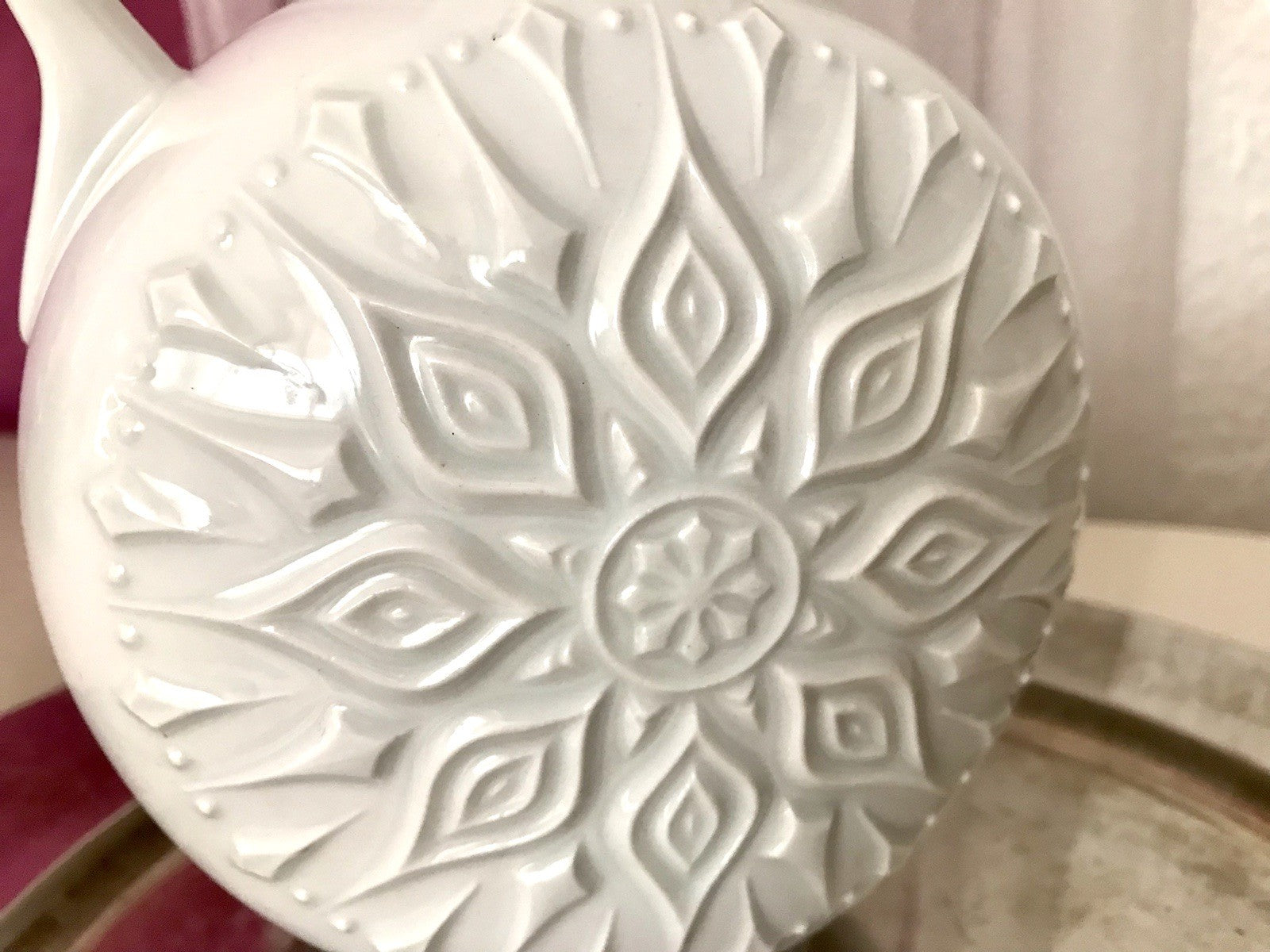 Vintage 60er Porzellan Vase OpArt Seltmann Vohenstrauß Porzellan Bavaria weiß
