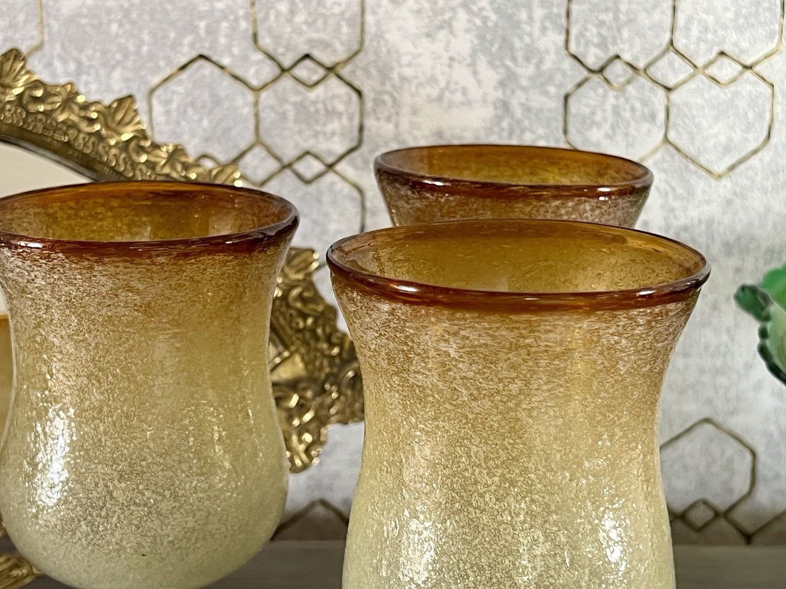 Antik Art Deco 3 Weingläser Weinkelche Glas Murano Pulegoso Napoleone Martinuzzi