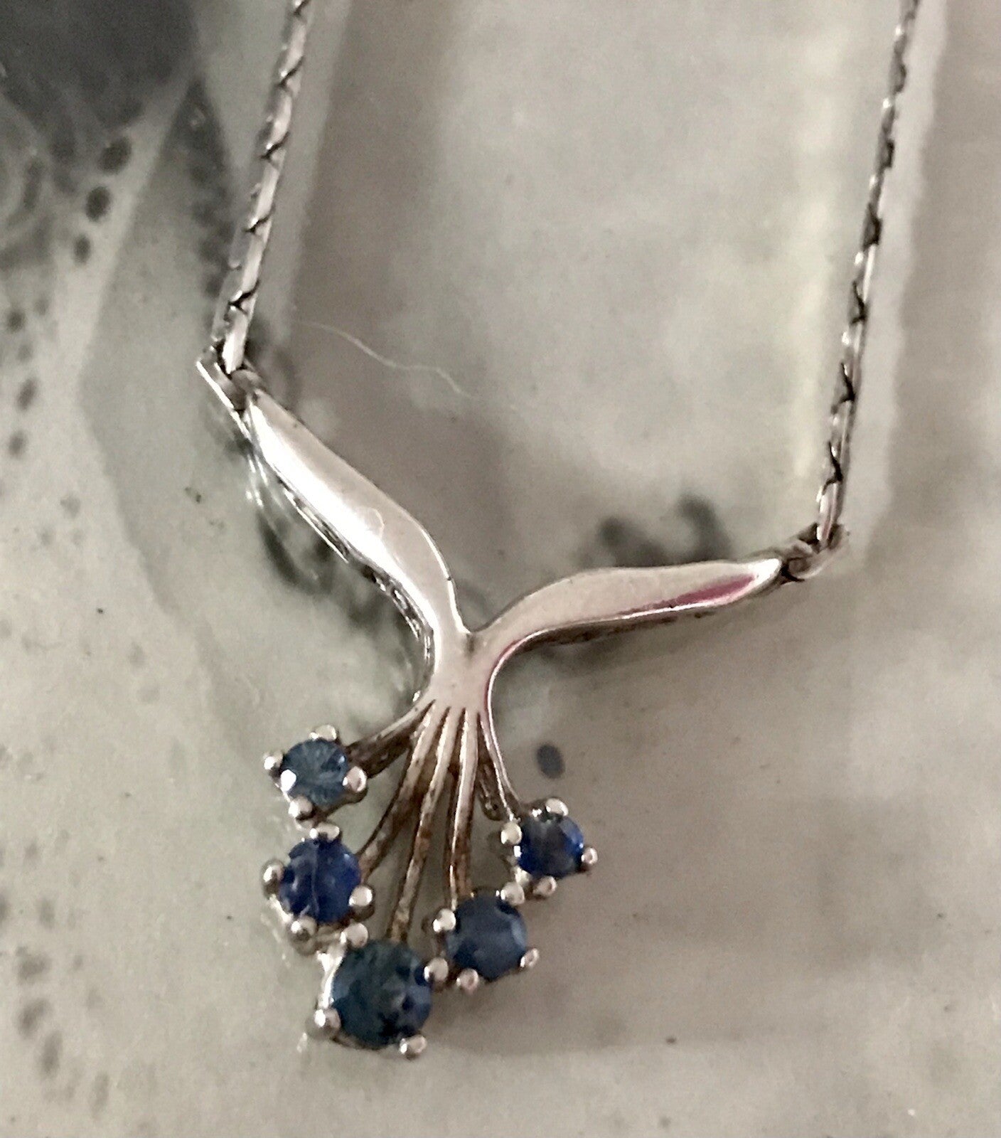 Antik Edel Jugendstil 925 Silber Collier Halskette Saphire? SCHÖN