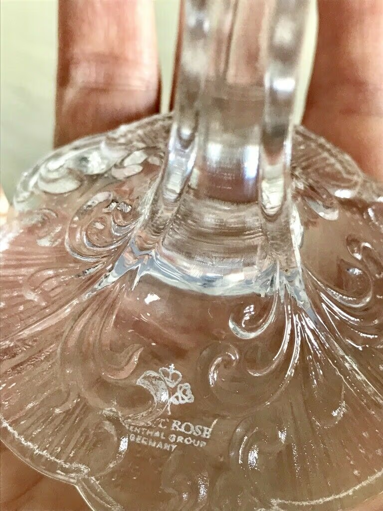 Glas Kerzenständer  Kerzenleuchter Rosenthal Classic Rose