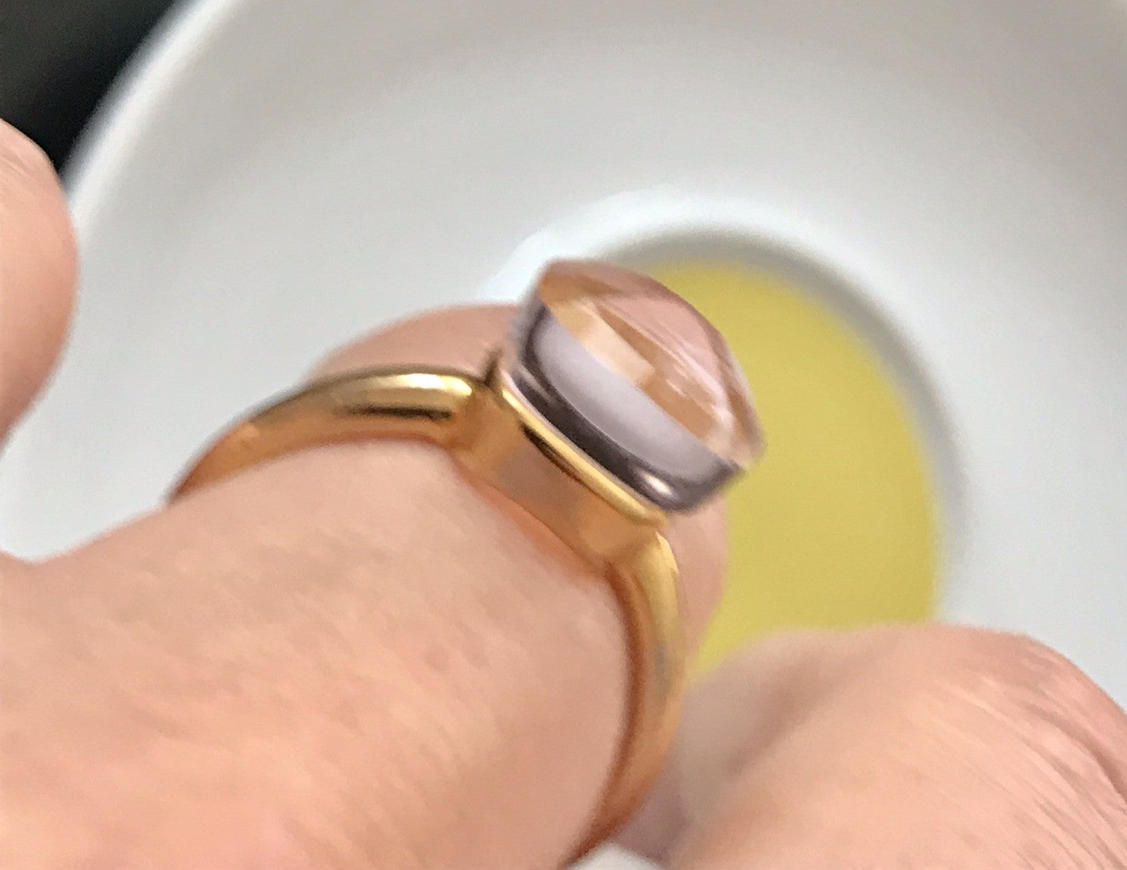 Vintage alt Damen Ring rosa Stein Silber 925 Gr.54 Rubbelit? vergoldet