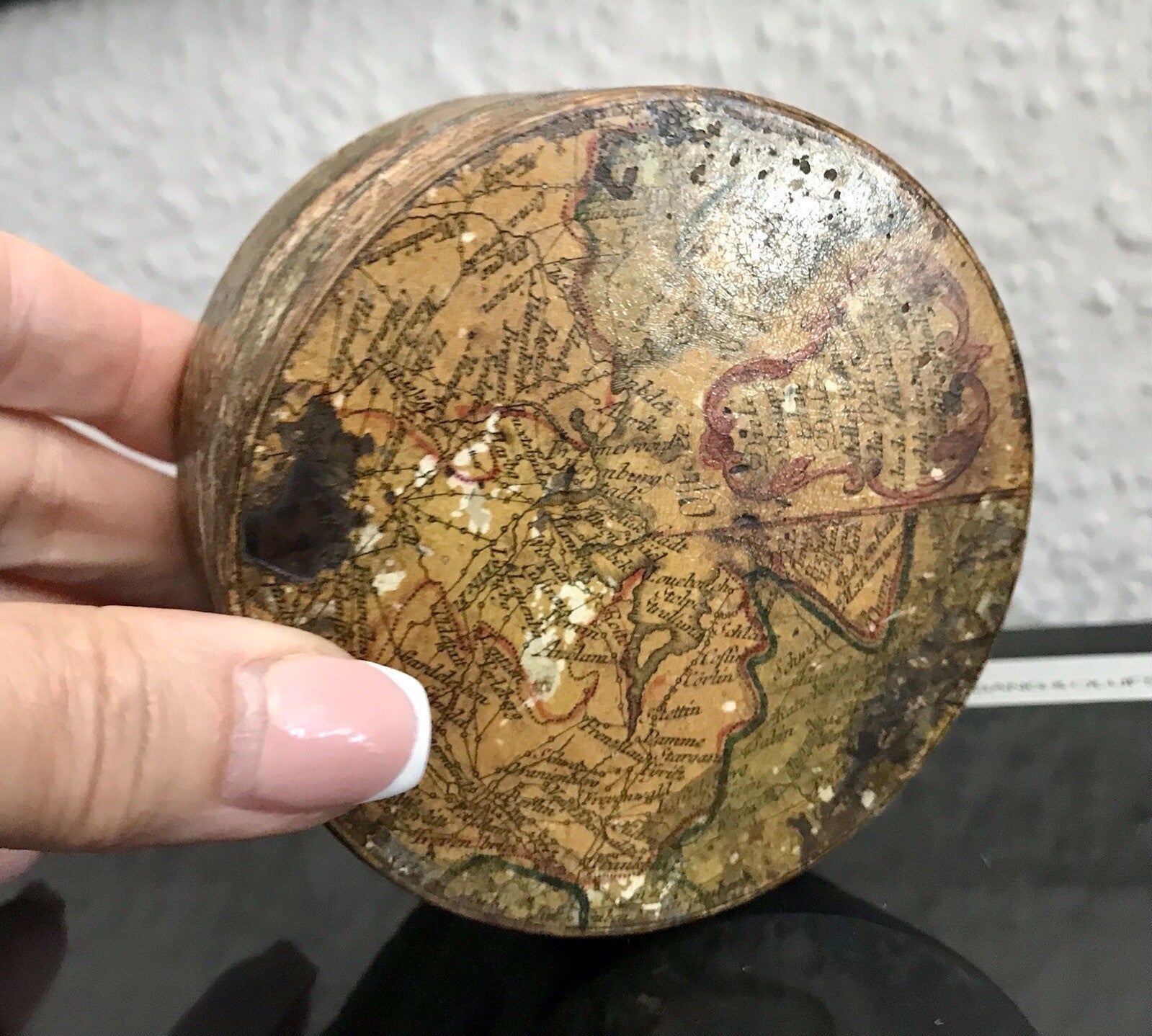 Antik Dose RAR Tabakdose Tabatiere Kartographie Teutschland Karte vor 1815!!