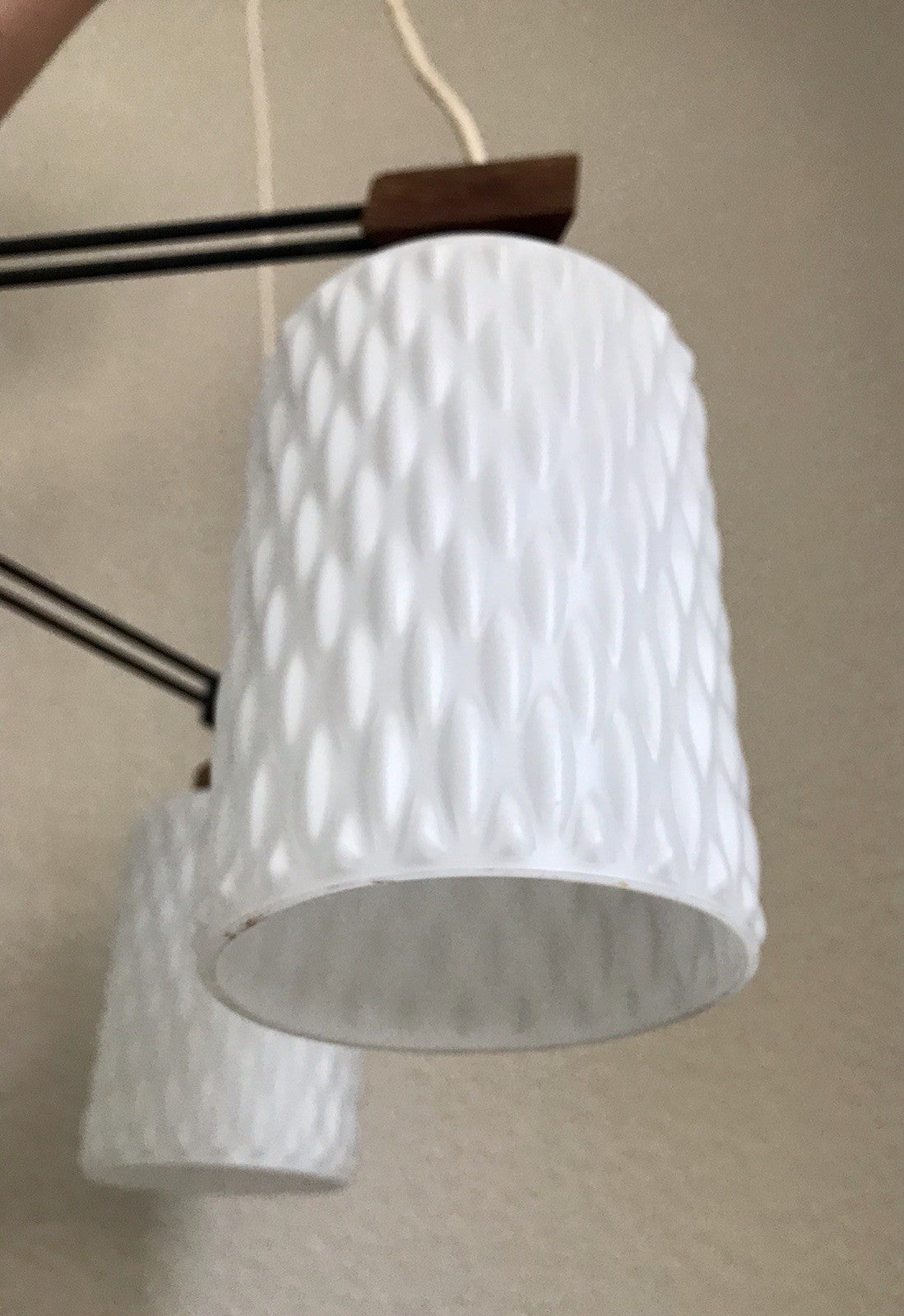 Vintage Alt 60er Leuchte Deckenleuchte Lampe Leuchte String Ära MCM Teak Tripple