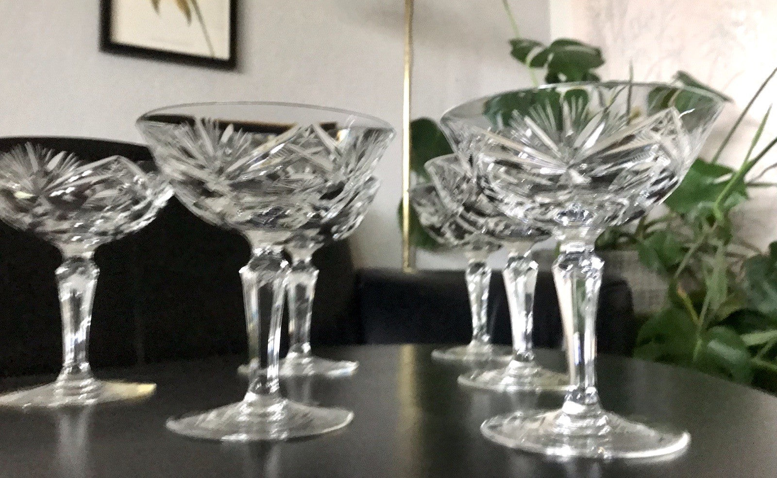 Vintage 6 Champagnerschalen Sektschalen Kristallglas Bleikristall Nachtmann