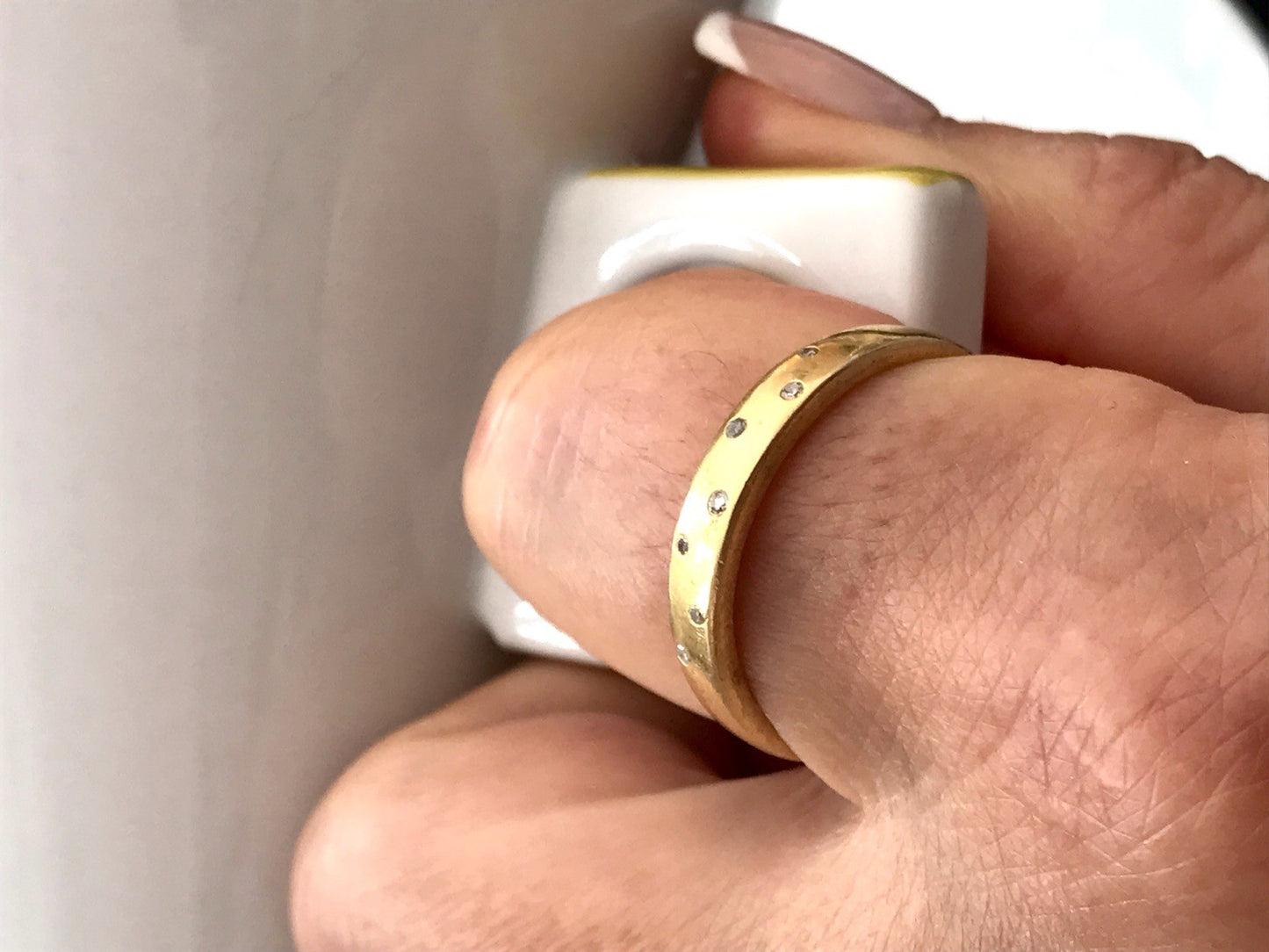 Vintage Ring farblose Steine Silber 925 vergoldet ~Gr.63 JLO