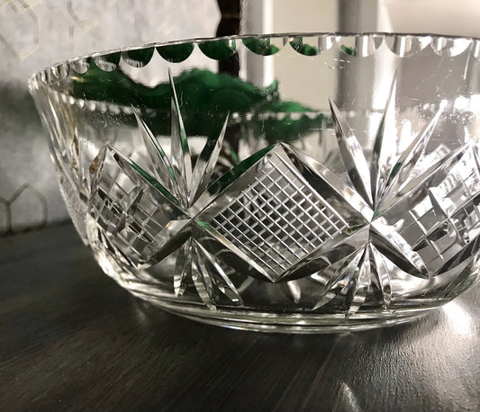 Antik Bleikristall Schale Glasschale Kristallglas Glas edel Salatschale Schlif