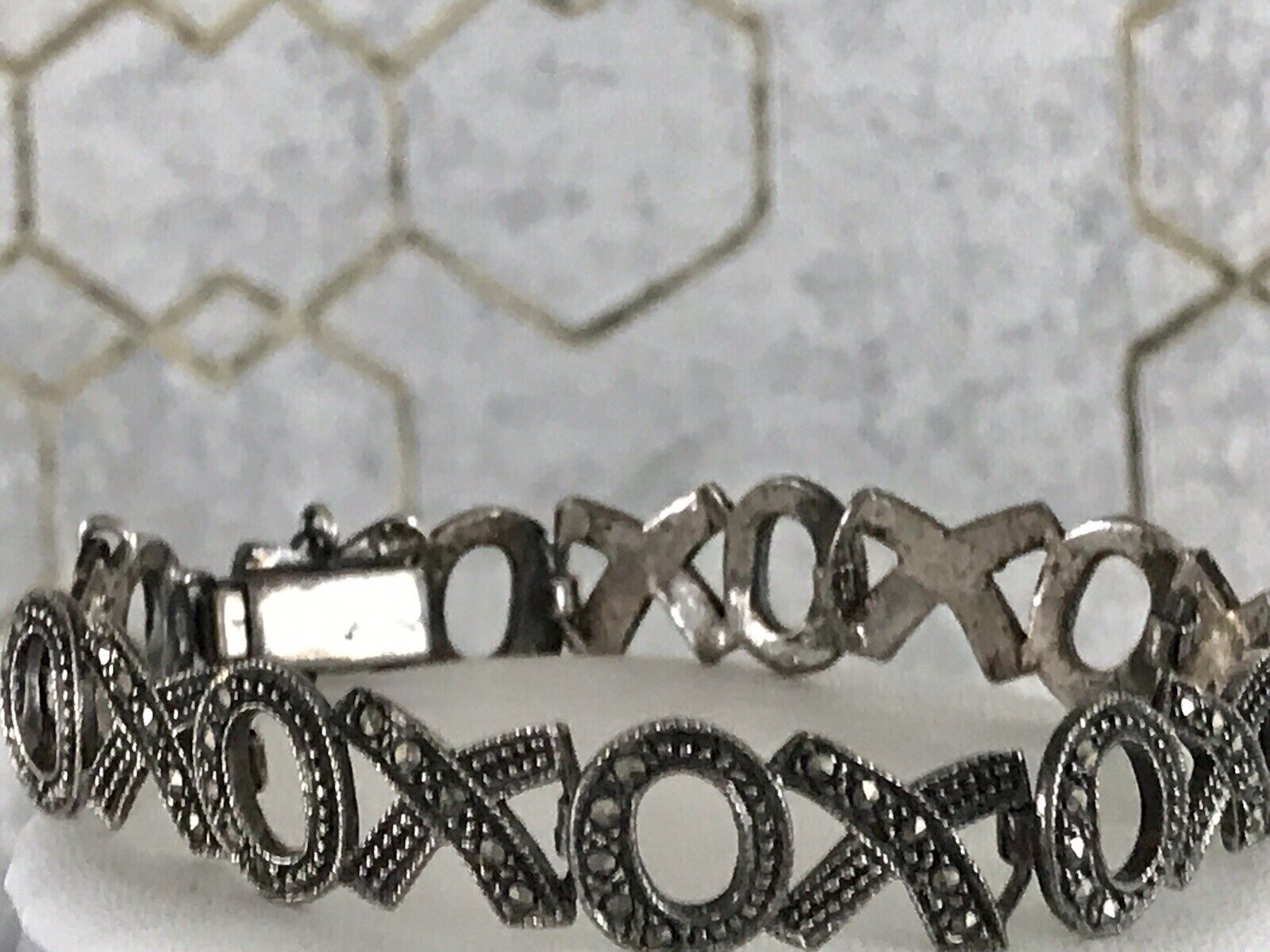 Vintage faszinierendes Armband XO Markasite Silber WOW