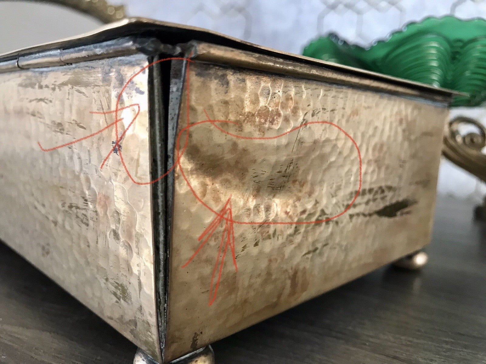 Antik WMF Jugendstil Messing Schatulle Zigarrendose Dose wunderschön Kegelklub