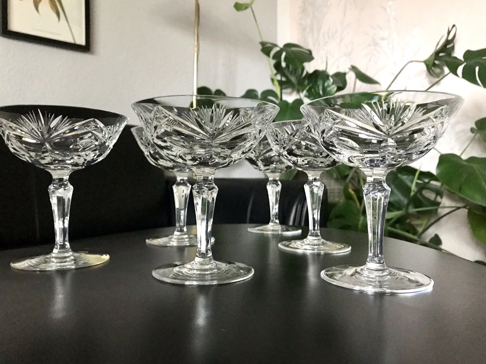Vintage 6 Champagnerschalen Sektschalen Kristallglas Bleikristall Nachtmann
