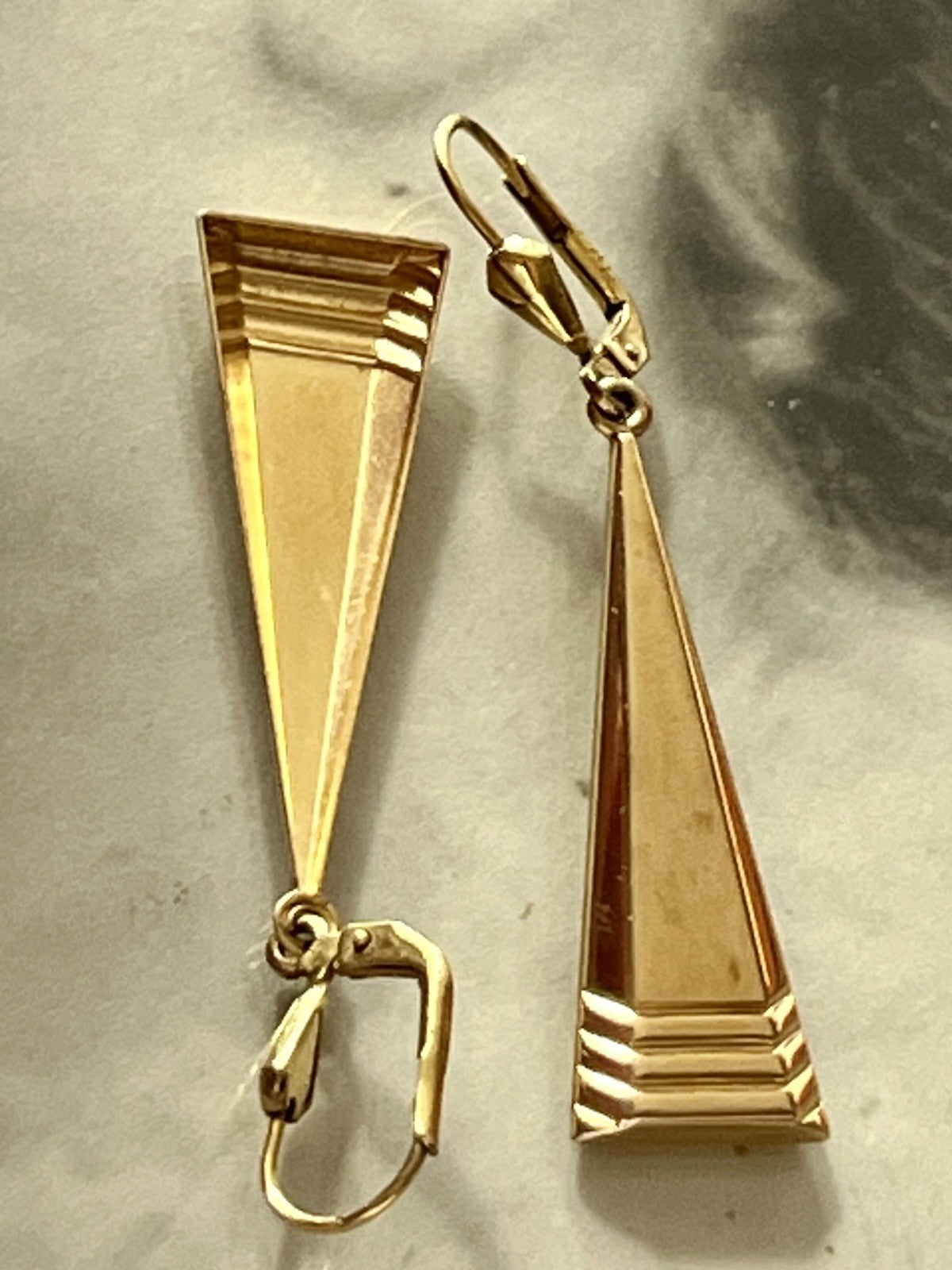 Vintage Ohrhänger Ohrringe vergoldet Amerik. Doublè Walzgold