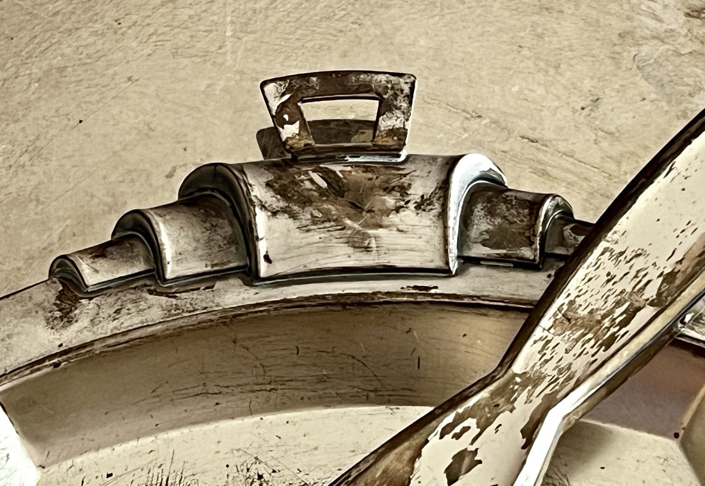 Antik Art Deco Tisch Kehrset Kehrgarnitur Krümmelkehrer versilbert Bauhaus