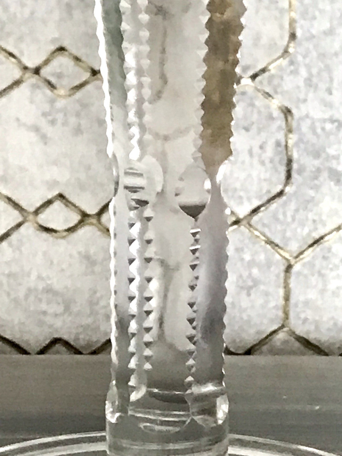 Antik Adenken Glas Pokalglas Kelch Pokalkelch Luftblasen Monogramm Jugendstil
