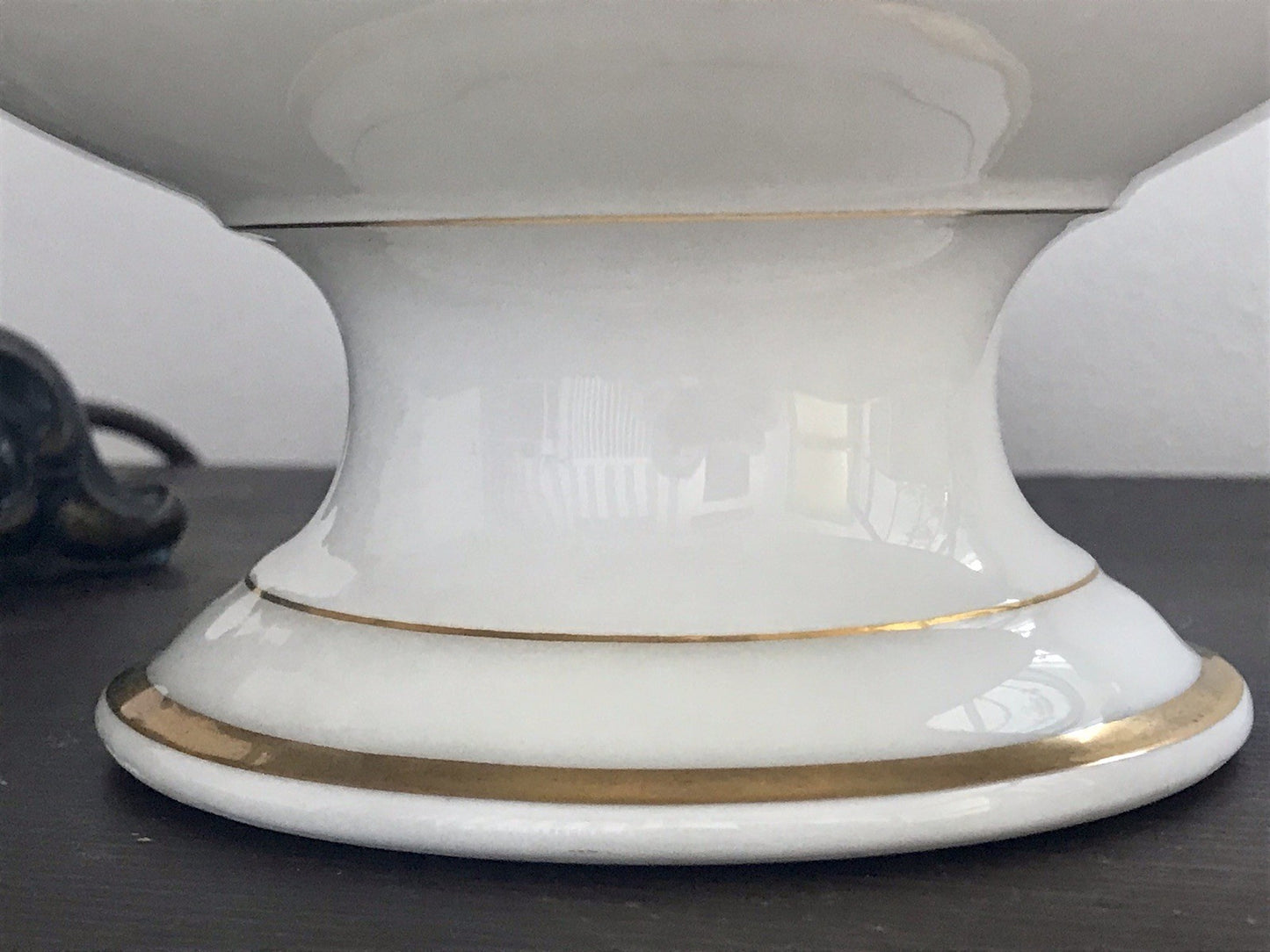 Antik Biedermeier Porzellan Fußschale Schale auf Fuß  ~1845 Ligatur Monogramm JR