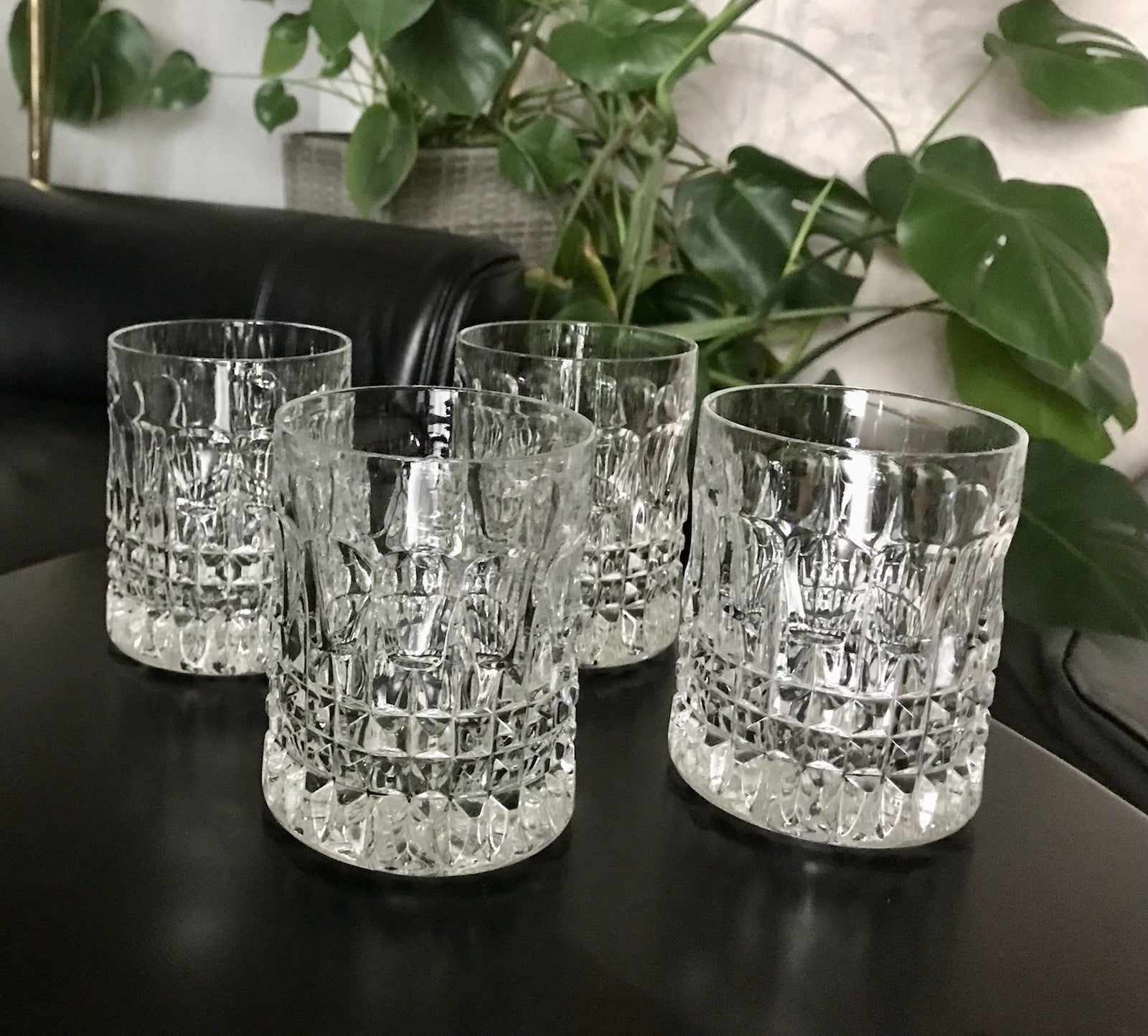 Vintage 4x edel Whisky Gläser  Tumbler Becher Kristallglas Nachtmann Edel