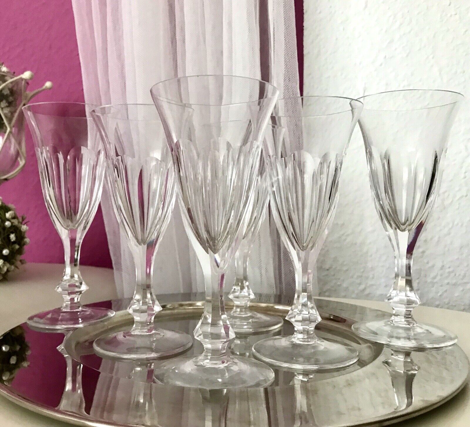 Vintage EDEL 6 Sektflöten Champagnerflöten Gläser Kristallglas Bleikristall WOW