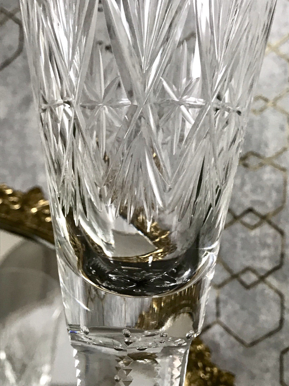 Antik Adenken Glas Pokalglas Kelch Pokalkelch Luftblasen Monogramm Jugendstil