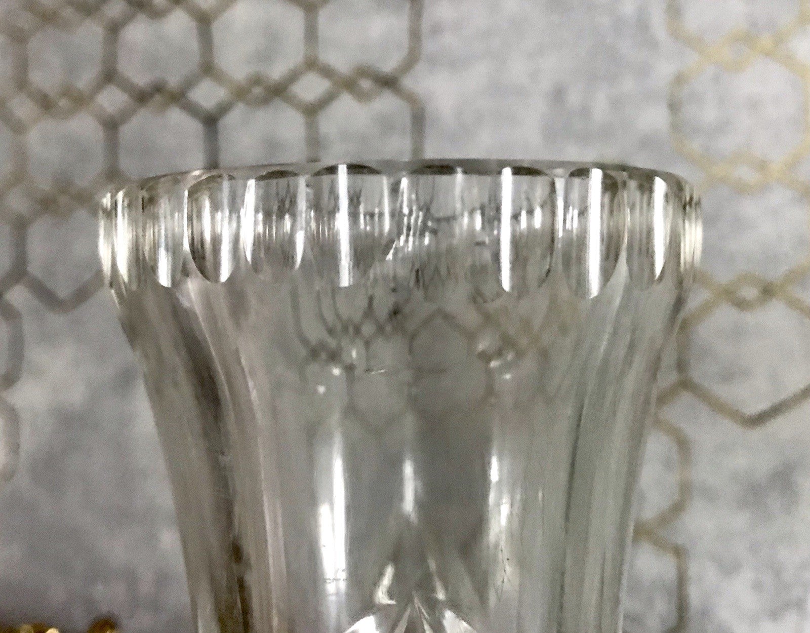 Antik Vase Glasvase Kristallglas geschliffen Jugendstil Art Déco