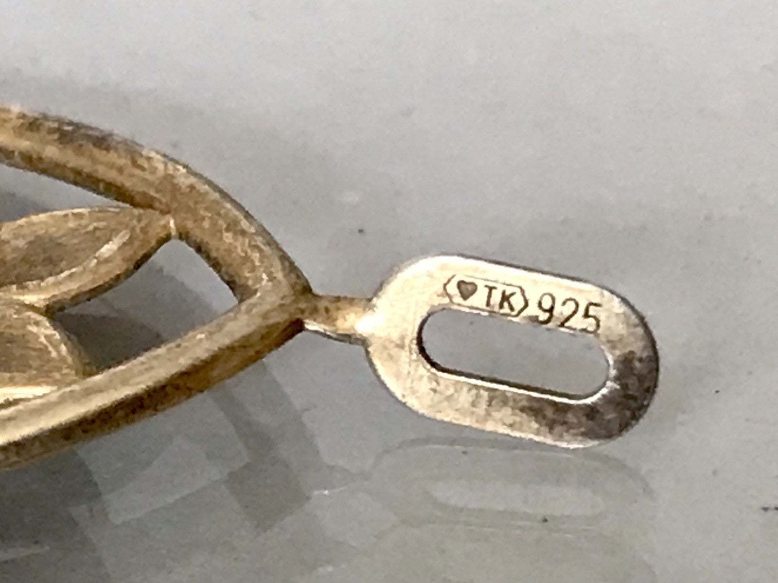 Vintage alt 925 Silber Anhänger Kettenanhänger rubinroter Stein vergoldet