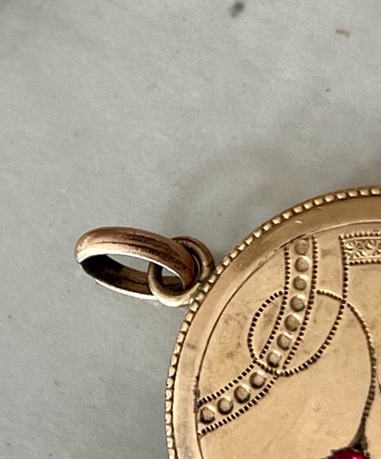 Antik Jugendstil Kettenanhänger Anhänger Medaillon Amerikan Double? vergoldet