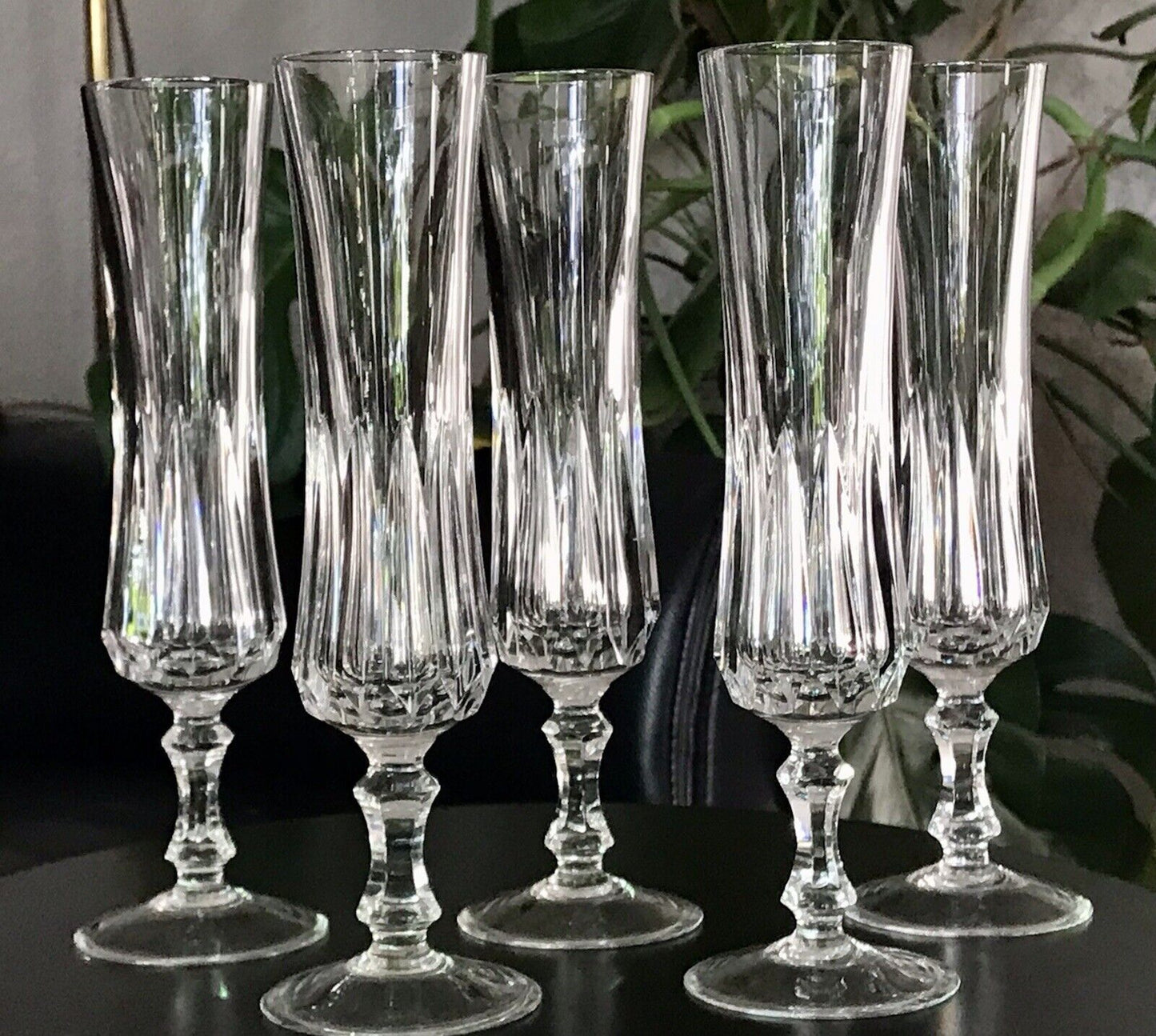 Vintage 5 EDEL Champagner Sektflöten Sektgläser Glas Kristallglas