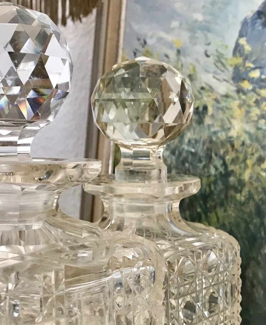 Antik ~1890 Baccarat 1x Glaskaraffe Karaffe Schnitt Bleikristall Edel! Dekanter