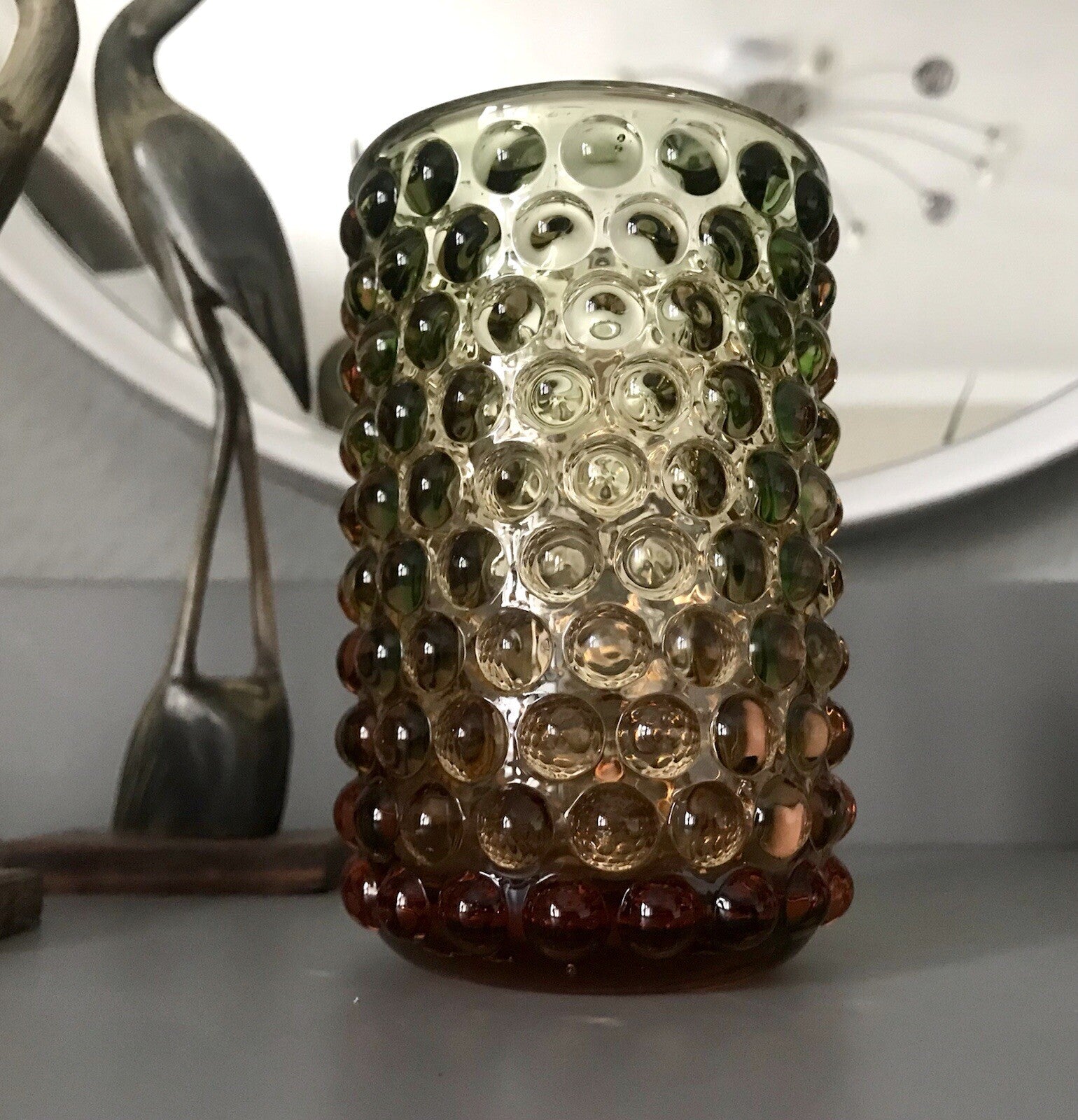 Vintage Designer Vase Glasvase Glas mundgeblasen WMF Erich Jachmann