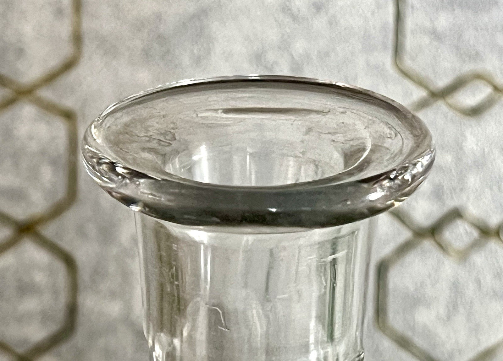 Antik Groß Art Deco Karaffe Kristallglas Bleikristall geschliffen SCHÖN