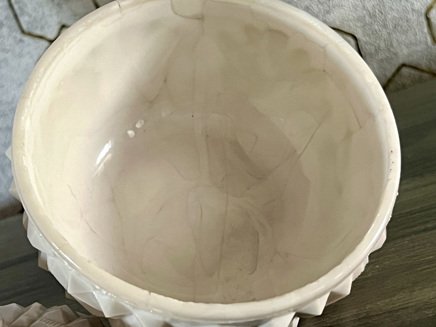Antik Jugendstil Glasdose Dose Opalglas Deckeldose Pressglas SCHÖN Opalin