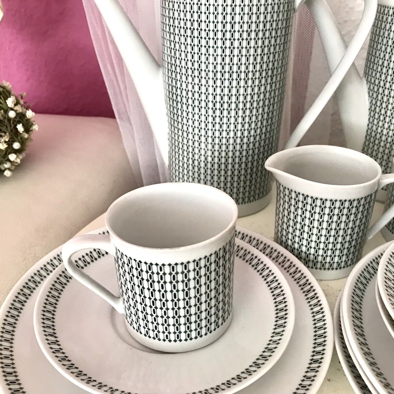 Vintage 60er Porzellan Eschenbach Kaffeeservice Tète a Tète 2 Personen