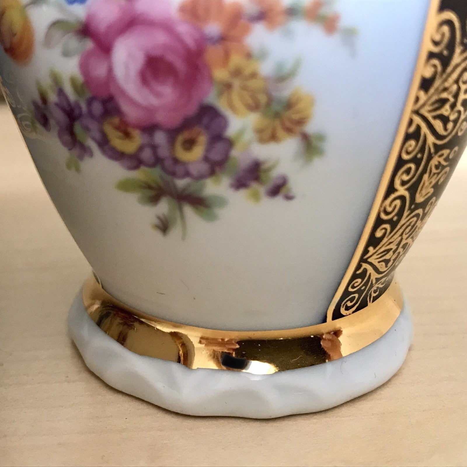 1 x Alt Porzellan Becher Tassen Kännchen? Echt Kobalt Golddekor bunt Haas&Czjzek