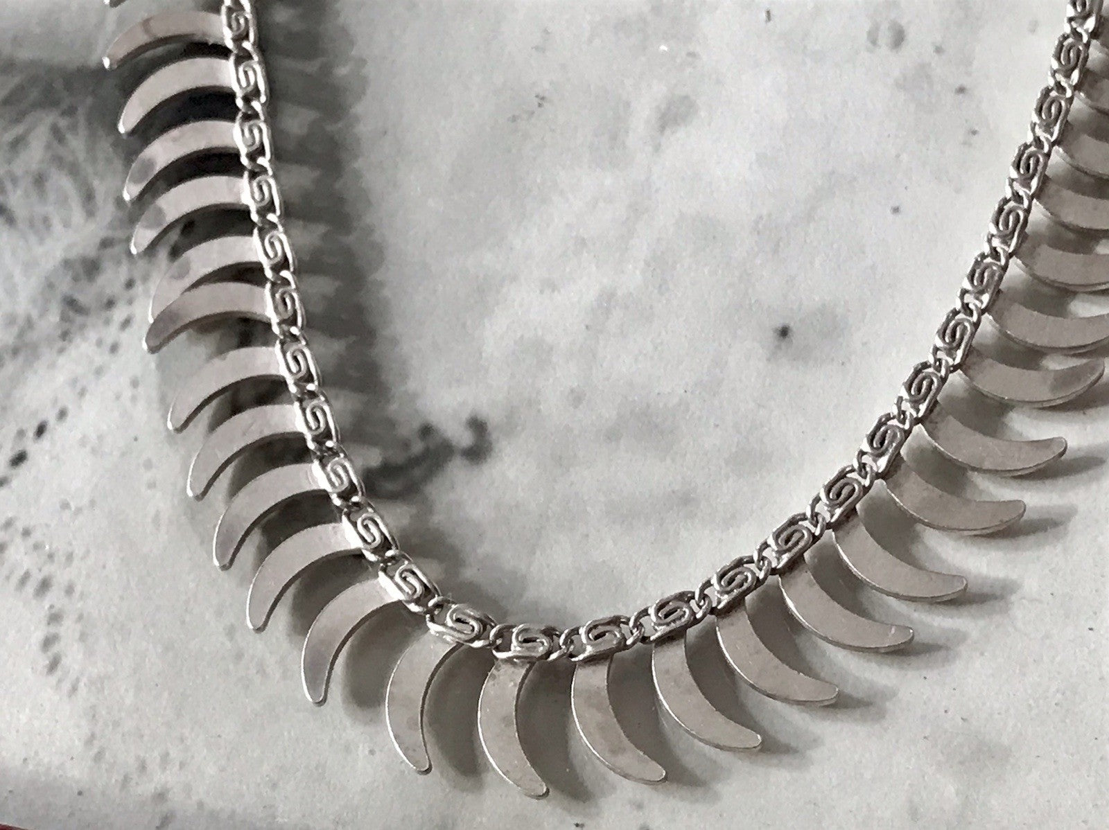 Alt Vintage Edel 835 Silber Collier Halskette Design FBM