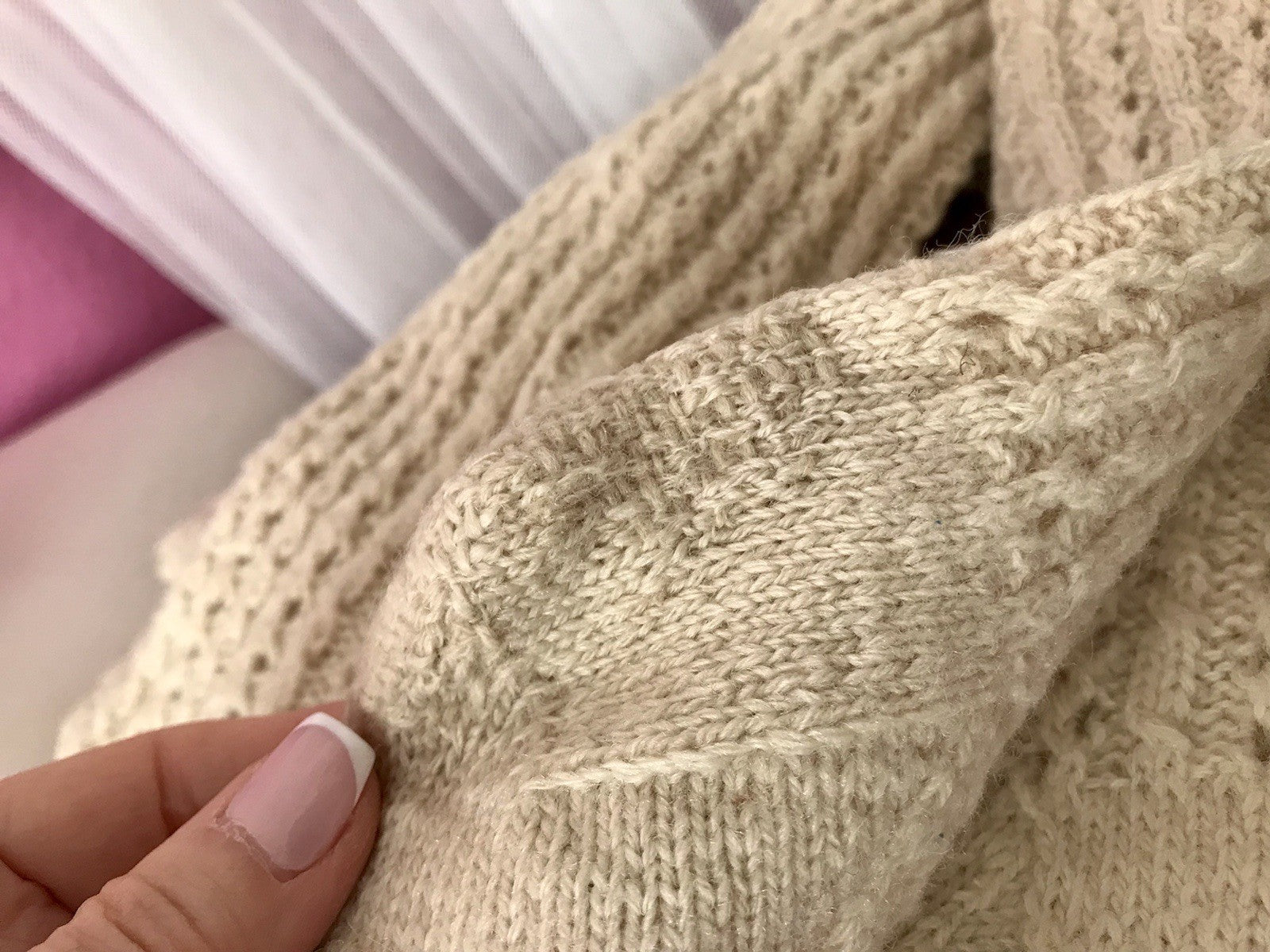Antik Strümpfe Overkneestrümpfe Schaf-Wolle beige Trachten?
