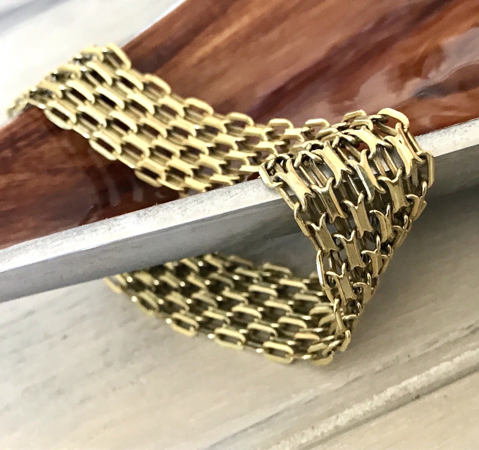 Vintage Teppicharmband Armband vergoldet Amerik. Doublè