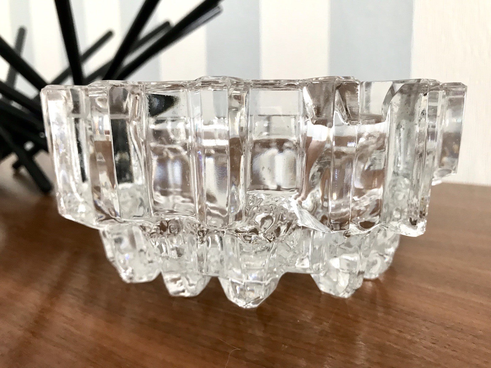 Vintage 70er Aschenbecher Ascher EDEL Kristallglas Bleikristall Schwer Skandi?
