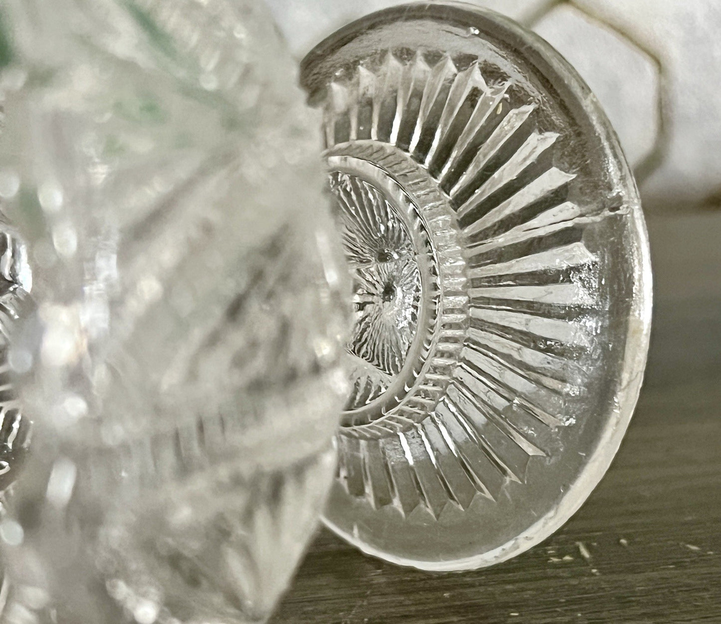 Antik Jugendstil  Pressglas Glas Fußschale Schale Zuckerschale Villeroy&Boch