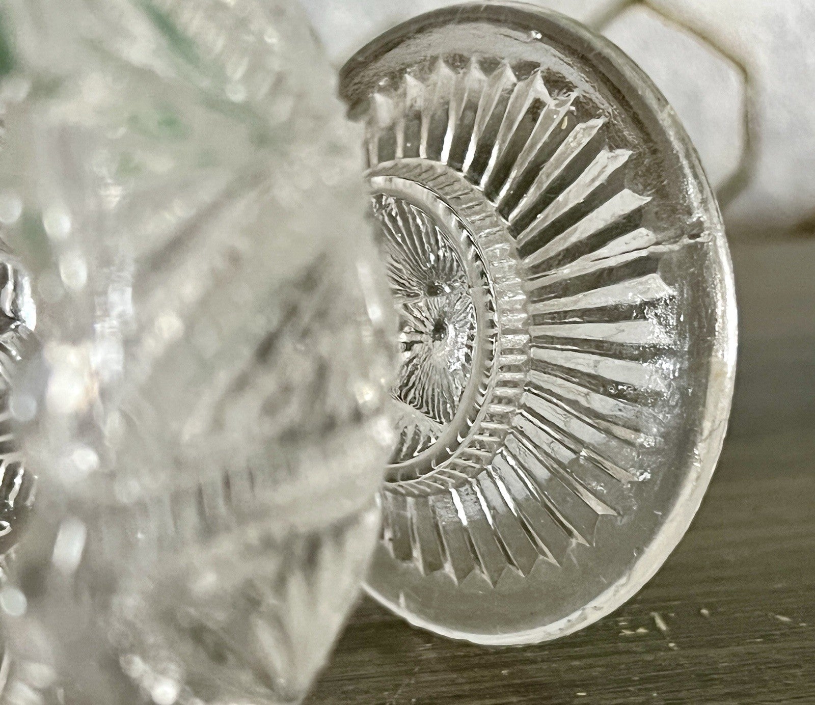 Antik Jugendstil  Pressglas Glas Fußschale Schale Zuckerschale Villeroy&Boch